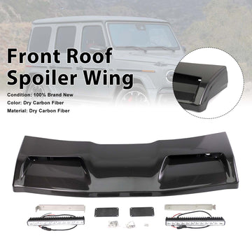 Concave style Front Roof Spoiler Wing Fit Benz G-Class W464 2019-2023 W/Led - 0