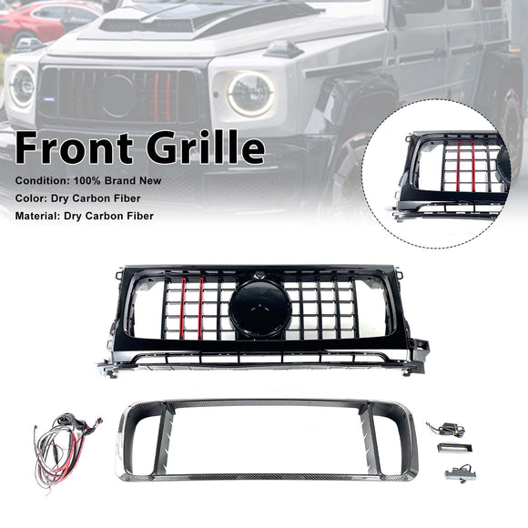Frontgrill aus Trockencarbon, passend für Mercedes-Benz W464 B800 B900 2019-2023 Raketenstil