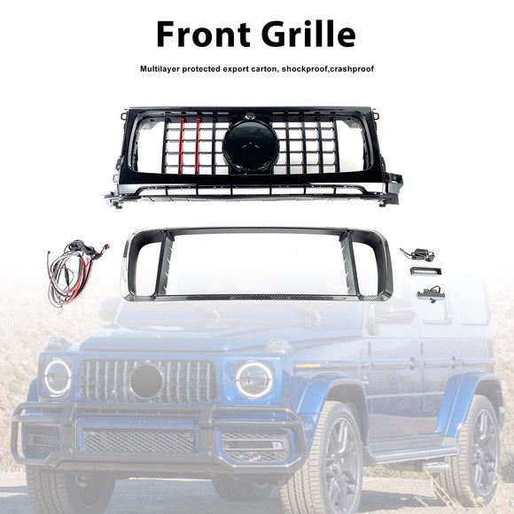 Frontgrill aus Trockencarbon, passend für Mercedes-Benz W464 B800 B900 2019-2023 Raketenstil