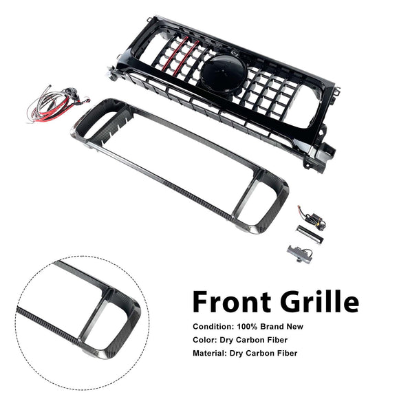 Frontgrill aus Trockencarbon, passend für Mercedes-Benz W464 B800 B900 2019-2023 Raketenstil