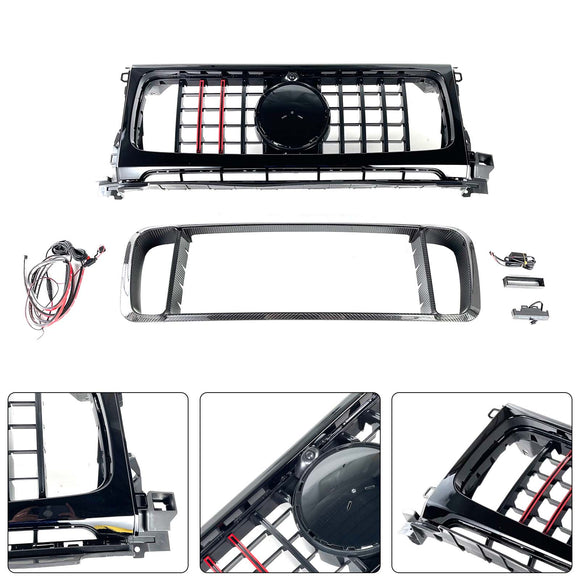 Frontgrill aus Trockencarbon, passend für Mercedes-Benz W464 B800 B900 2019-2023 Raketenstil