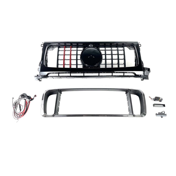 Frontgrill aus Trockencarbon, passend für Mercedes-Benz W464 B800 B900 2019-2023 Raketenstil