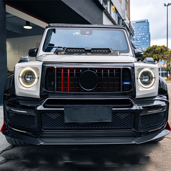 Frontgrill aus Trockencarbon, passend für Mercedes-Benz W464 B800 B900 2019-2023 Raketenstil