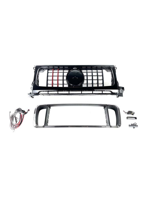 Frontgrill aus Trockencarbon, passend für Mercedes-Benz W464 B800 B900 2019-2023 Raketenstil