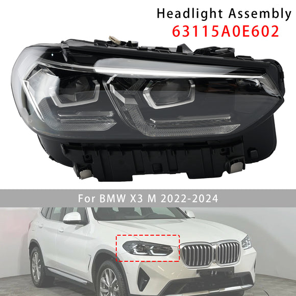 2022–2025 BMW X3 X4 G01 G02 LED-Scheinwerfer rechts, Chrom, ohne AFS 63115A0E602 5A29214