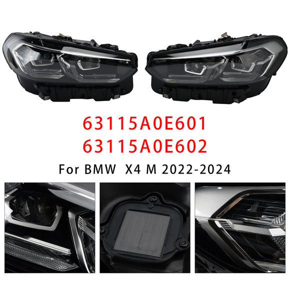 2022–2025 BMW X3 X4 G01 G02 LED-Scheinwerfer links + rechts, Chrom ohne AFS 63115A0E601 63115A0E602