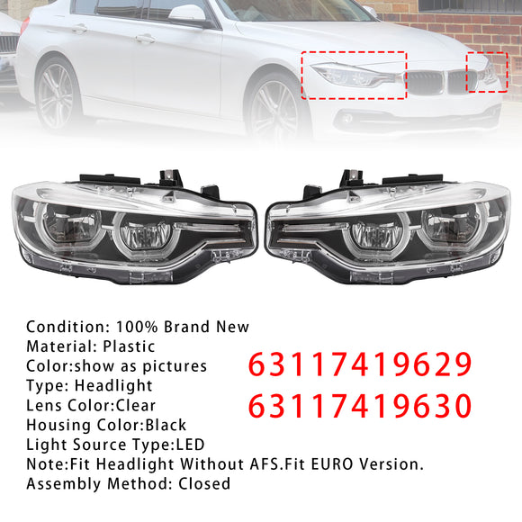 Faro LED sinistro + destro 63118492633 63118492634 per BMW Serie 3 F30 F31 2016-2019 Senza AFS