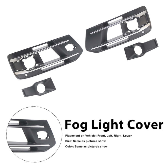 4PCS Front Bumper Fog Light Grille Cover 4M0807682AA4W3 Fit Audi Q7 2016-2019