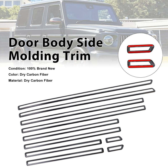Carbon Fiber Door Body Side Molding Trim Fit Benz G Class W464 W465 2019-2026