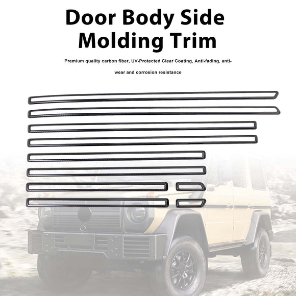 Carbon Fiber Door Body Side Molding Trim Fit Benz G Class W464 W465 2019-2026