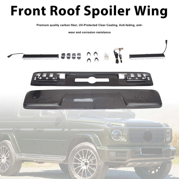 Brabus Style Front Roof Spoiler Wing Fit Benz G-Class W464 G550 2019-2023 W/Led