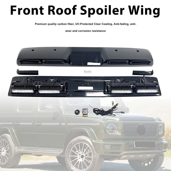 Brabus Style Front Roof Spoiler Wing Fit Benz G-Class W464 2019-2023 W/Led