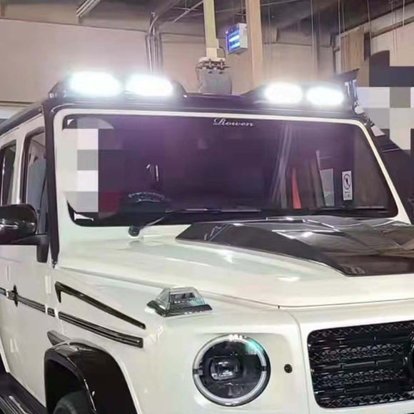 Brabus Style Front Roof Spoiler Wing Fit Benz G-Class W464 2019-2023 W/Led
