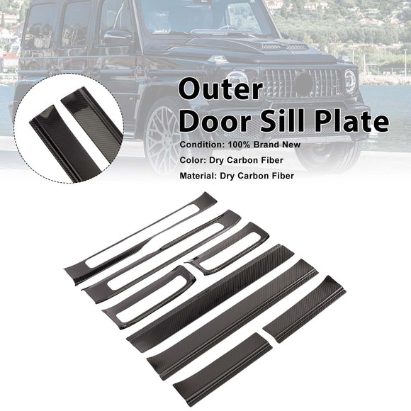 Carbon Fiber Outer Door Sill Plate Cover Trim Fit Benz W464 G500 2019-2023