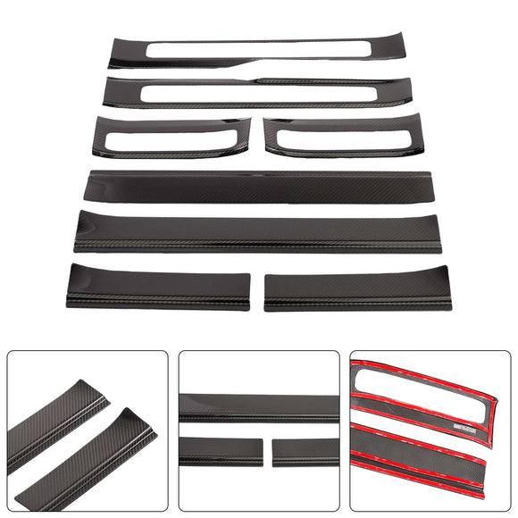 Carbon Fiber Outer Door Sill Plate Cover Trim Fit Benz W464 G500 2019-2023