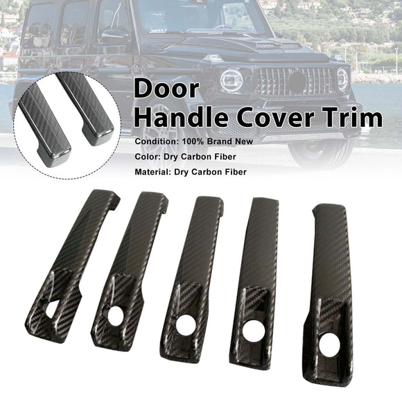 5PCS Dry Carbon Door Handle Cover Trim Fit Benz G Class W463A W464 2019-2023