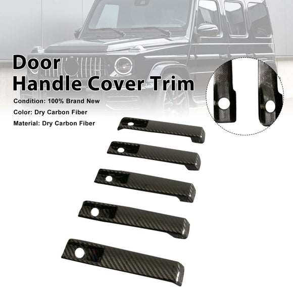 5PCS Dry Carbon Door Handle Cover Trim Fit Benz G Class W463A W464 2019-2023