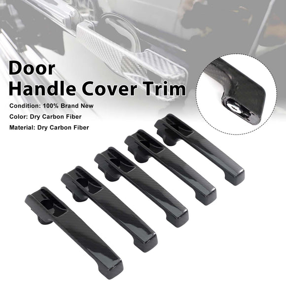 5PCS Carbon Fiber Door Handle Cover Trim Fit Benz G Class W463A W464 2019-2023