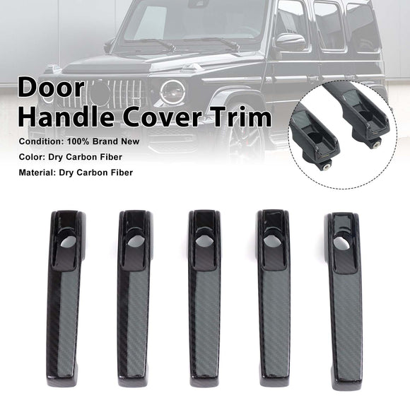 5PCS Carbon Fiber Door Handle Cover Trim Fit Benz G Class W463A W464 2019-2023