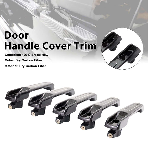 5PCS Carbon Fiber Door Handle Cover Trim Fit Mercedes G Class W464 2019-2023