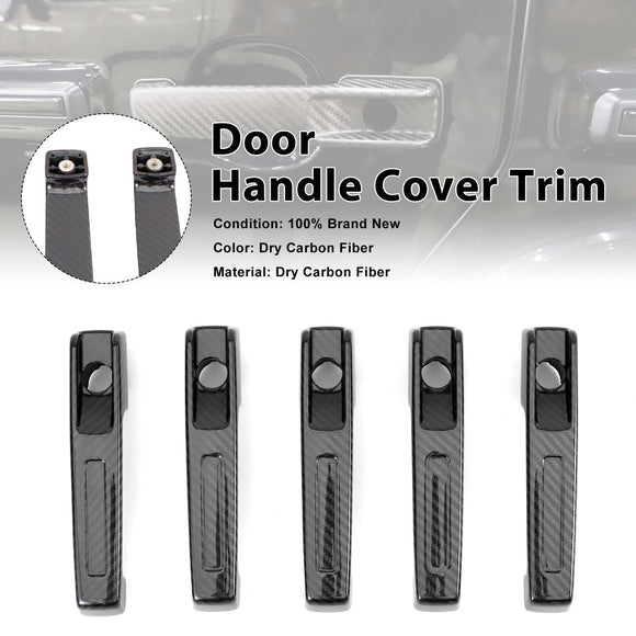 5PCS Carbon Fiber Door Handle Cover Trim Fit Mercedes G Class W464 2019-2023