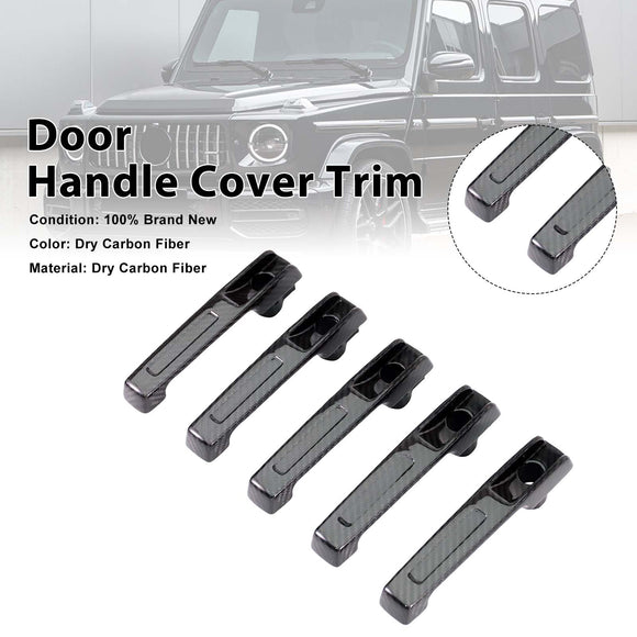 5PCS Carbon Fiber Door Handle Cover Trim Fit Mercedes G Class W464 2019-2023