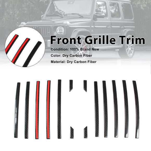 Carbon Fiber Front Grille Trim Cover Fit Mercedes G Class W464 G63 2019-2023
