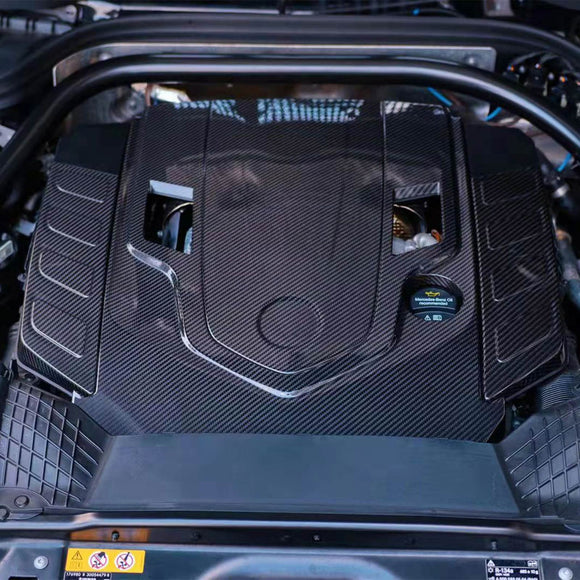 Dry Carbon Fiber Engine Cover Wind-Box Plate Fit G Class W463A W464 2019-2023