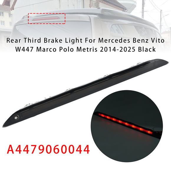 Rear Third Brake Light For Mercedes Benz Vito W447 Marco Polo Metris 14-25 Black