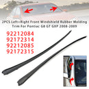 2PCS Left+Right Front Windshield Rubber Molding Trim For Pontiac G8 GT GXP 08-09-2