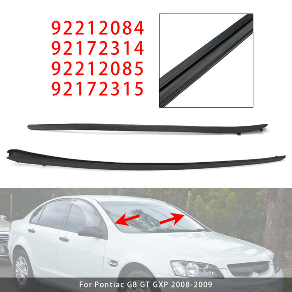 2PCS Left+Right Front Windshield Rubber Molding Trim For Pontiac G8 GT GXP 08-09