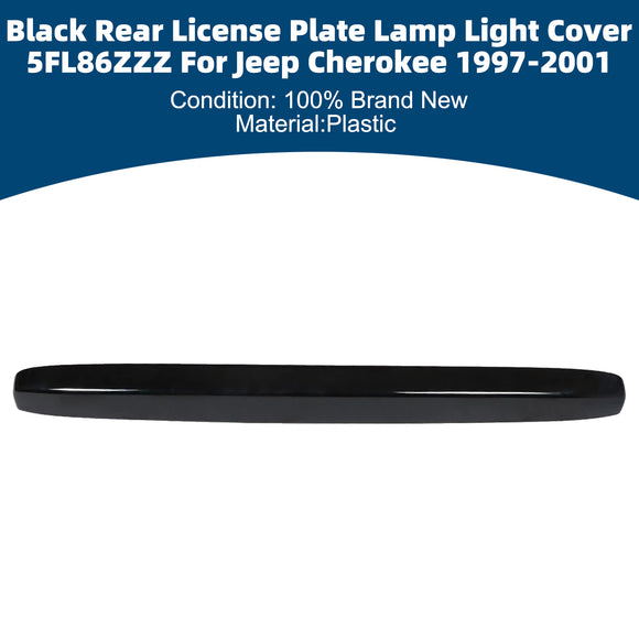 Black Rear License Plate Lamp Light Cover 5FL86ZZZ For Jeep Cherokee 1997-2001