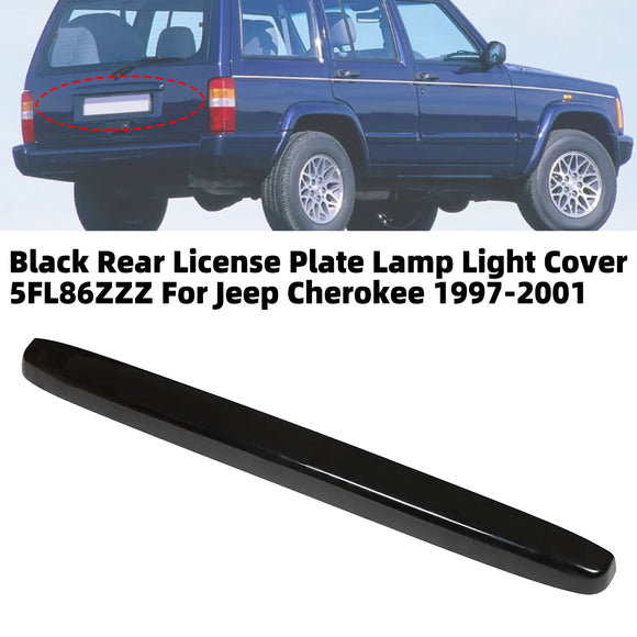 Black Rear License Plate Lamp Light Cover 5FL86ZZZ For Jeep Cherokee 1997-2001