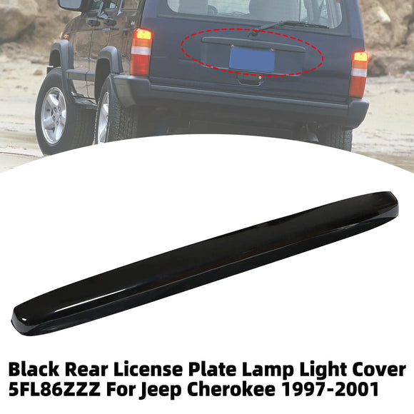 Black Rear License Plate Lamp Light Cover 5FL86ZZZ For Jeep Cherokee 1997-2001