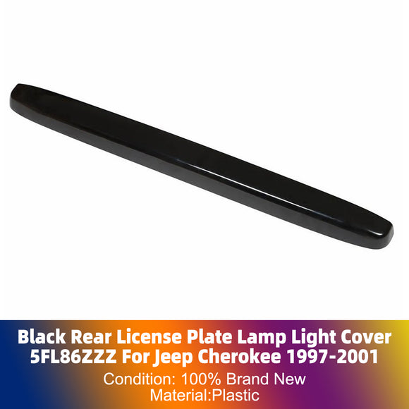 Black Rear License Plate Lamp Light Cover 5FL86ZZZ For Jeep Cherokee 1997-2001