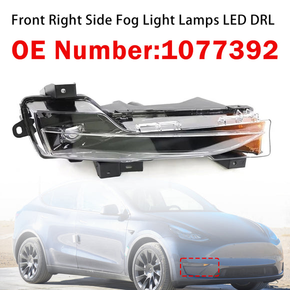 Front Right Fog Light Lamps LED DRL 1077392 For Tesla Model 3 Y 2017?2023