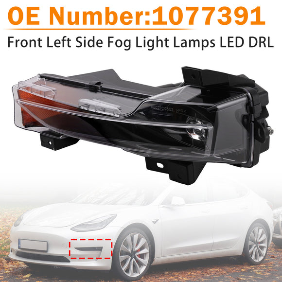 Front Left Side Fog Light Lamps LED DRL 1077391 For Tesla Model 3 Y 2017?2023