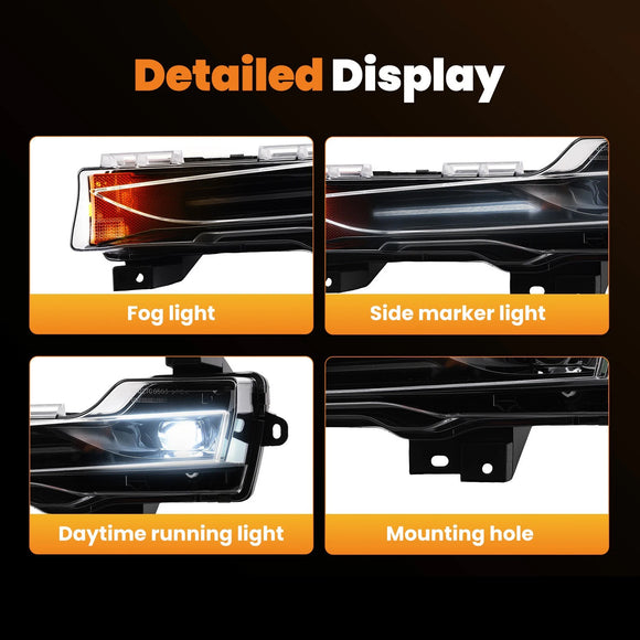 Front Left Side Fog Light Lamps LED DRL 1077391 For Tesla Model 3 Y 2017?2023