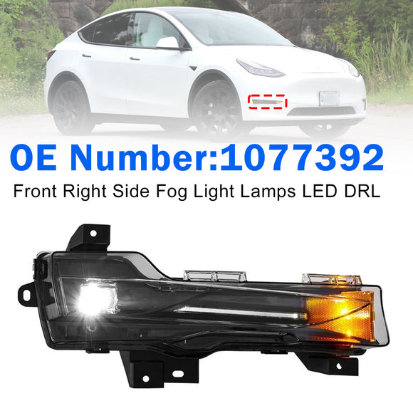 Front Right Fog Light Lamps LED DRL 1077392 For Tesla Model 3 Y 2017?2023