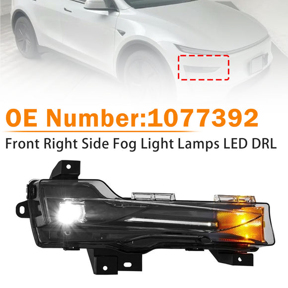 Front Right Fog Light Lamps LED DRL 1077392 For Tesla Model 3 Y 2017?2023