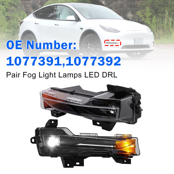 Pair Fog Light Lamps LED DRL For Tesla Model 3 Y 2017?2023