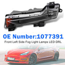 Front Left Side Fog Light Lamps LED DRL 1077391 For Tesla Model 3 Y 2017?2023-2