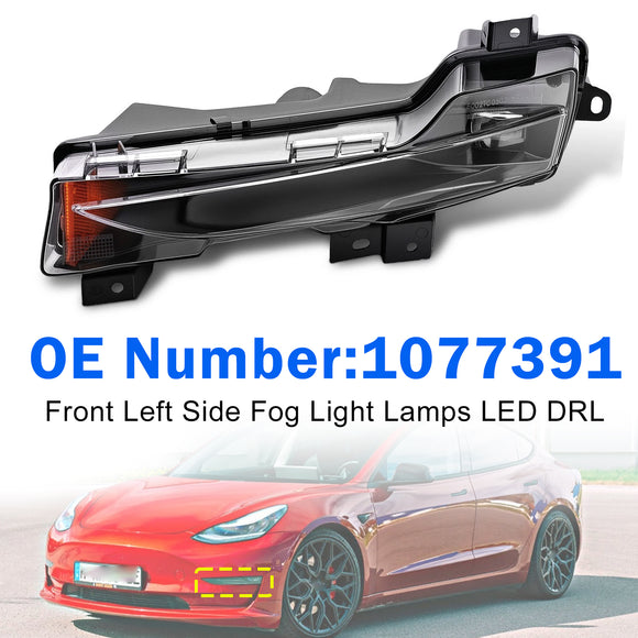Front Left Side Fog Light Lamps LED DRL 1077391 For Tesla Model 3 Y 2017?2023
