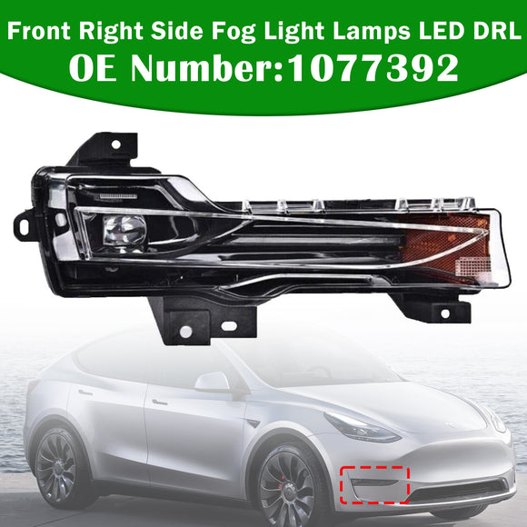 Front Right Fog Light Lamps LED DRL 1077392 For Tesla Model 3 Y 2017?2023