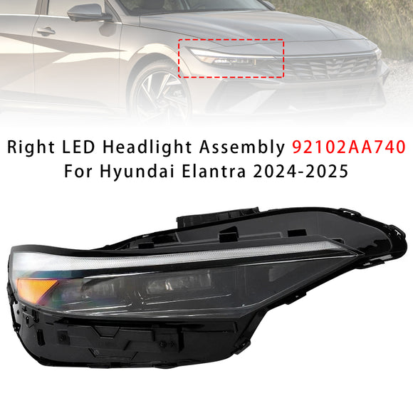 Right LED Headlight Assembly 92102AA740 For Hyundai Elantra 2024-2025