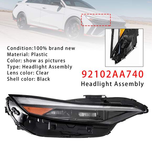 Right LED Headlight Assembly 92102AA740 For Hyundai Elantra 2024-2025