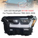 Left LED Headlight 81140-35681 For Toyota 4Runner TRD 2025-2026-2