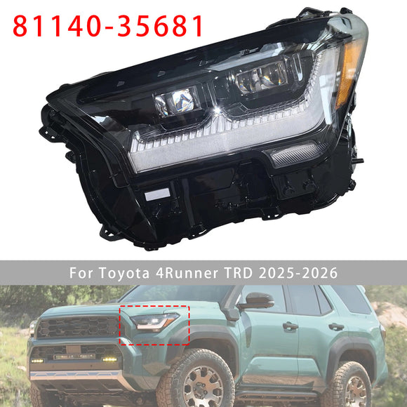 Left LED Headlight 81140-35681 For Toyota 4Runner TRD 2025-2026
