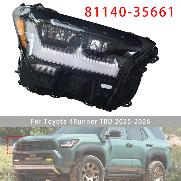 Right LED Headlight 81140-35661 For Toyota 4Runner TRD 2025-2026