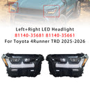 Left+Right LED Headlight 81140-35681 81140-35661 For Toyota 4Runner TRD 25-2026-2